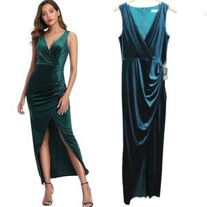 Babalet Sz M Women's Elegant Green Velvet Formal Dress Evening/Prom Sleeveless